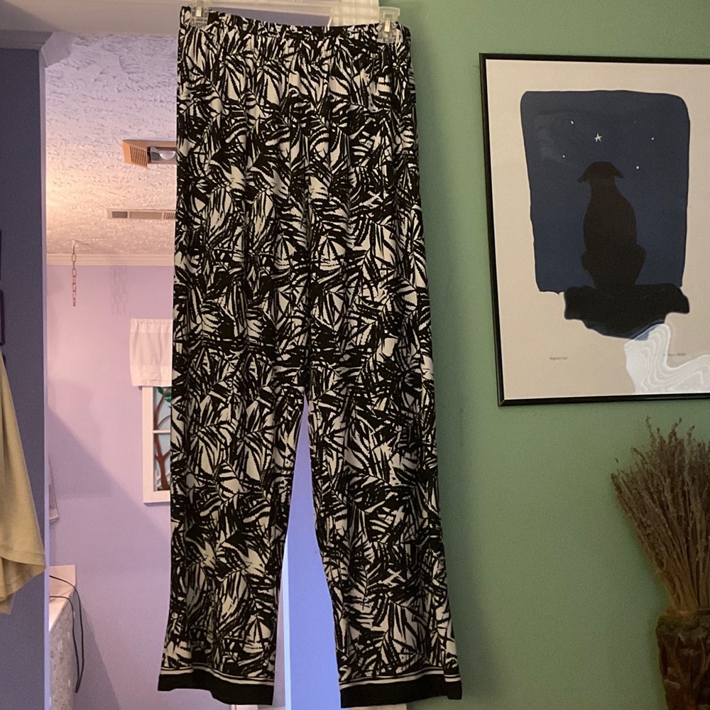 Denim 24/7 Black and White Wide Leg Pants